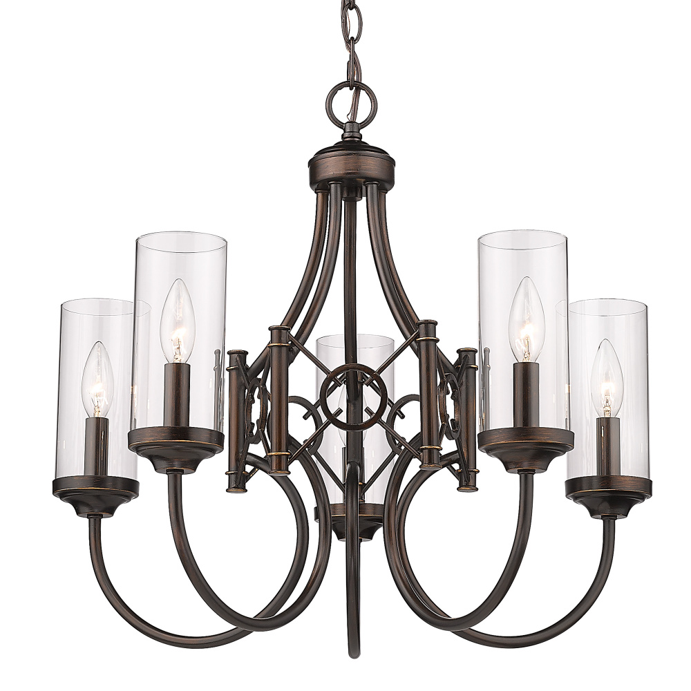 Wry Lighting Quincy 5-light Chandelier in Cordoban Bronze